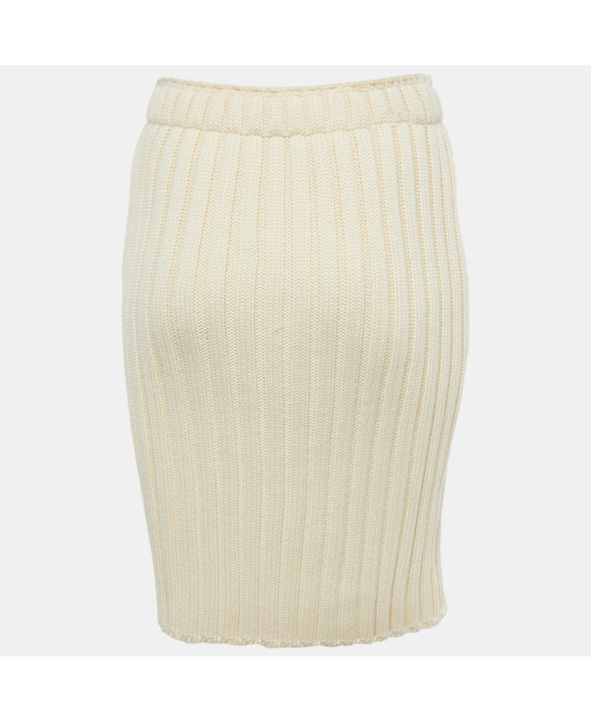 Pre-Owned Dolce & Gabbana Women's Cream Rib Knit Pencil Skirt