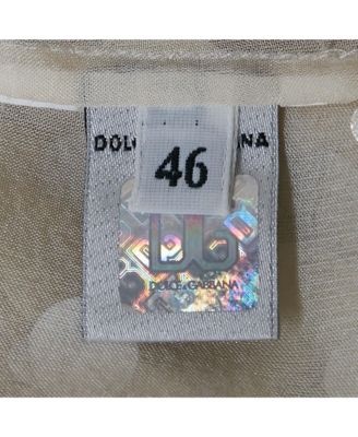 Women's Pre-Owned D&g Beige Sequin Embroidered Silk Shirt