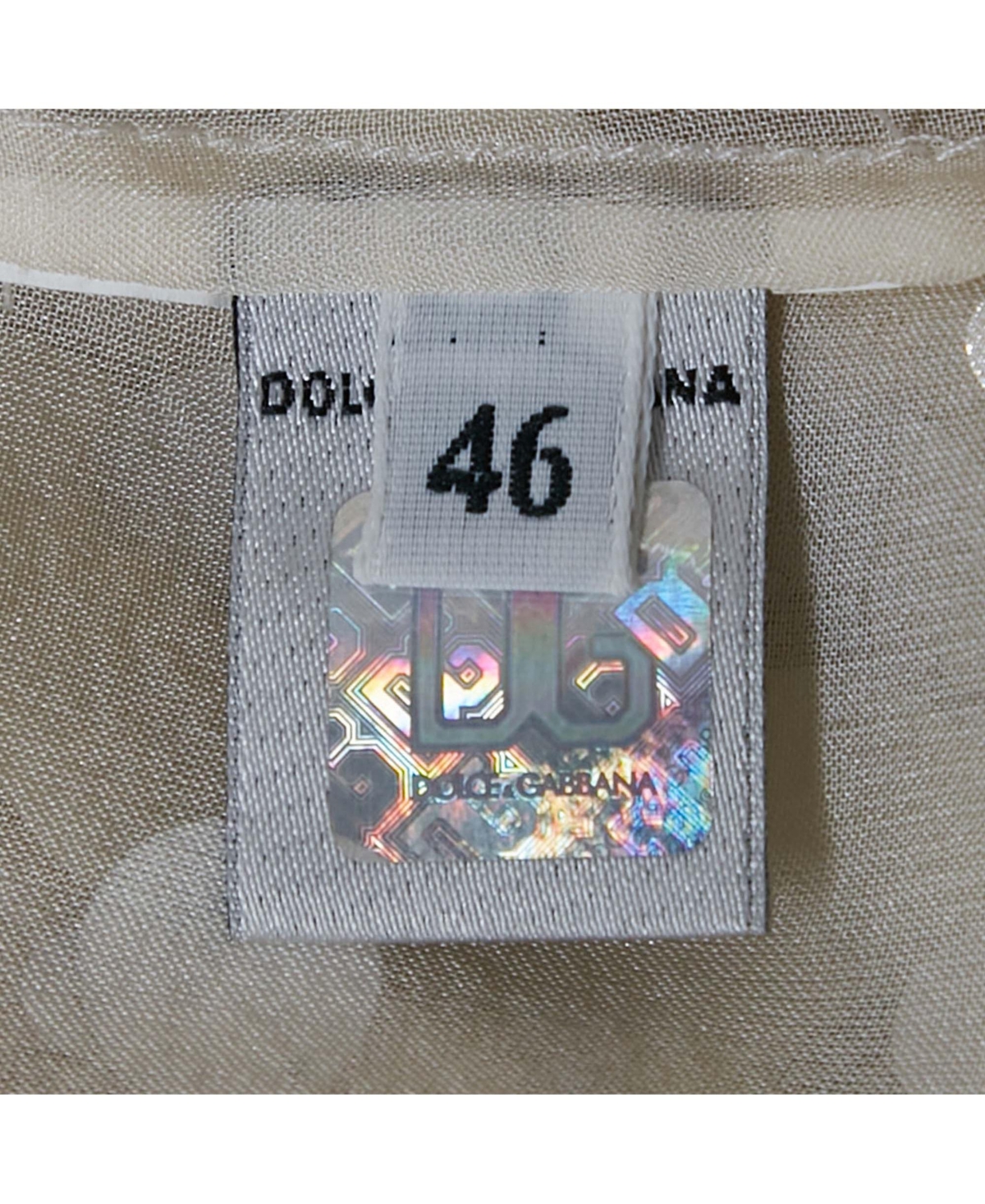 Pre-Owned Dolce & Gabbana Women's Pre-Owned D&g Beige Sequin Embroidered Silk Shirt