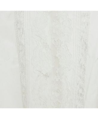 Women's White Sheer Silk Lace Trimmed Blouse