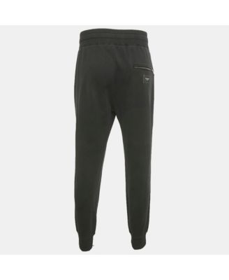 Men's Black Cotton Logo Plaque Joggers