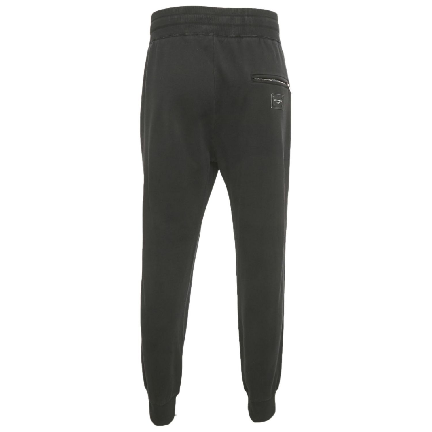 Men's Black Cotton Logo Plaque Joggers