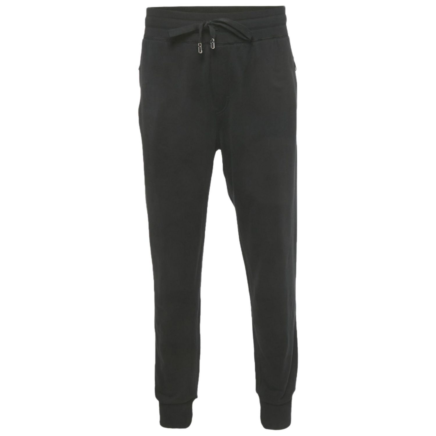 Men's Black Cotton Logo Plaque Sweatpants