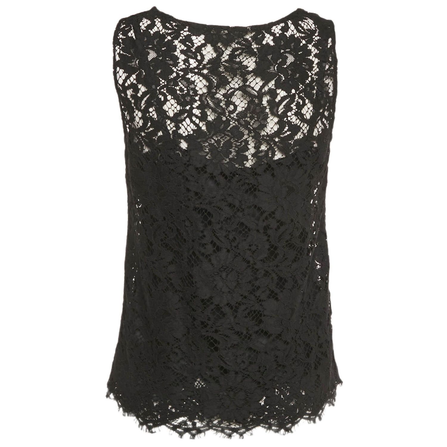 Women's Black Lace Sleeveless Top