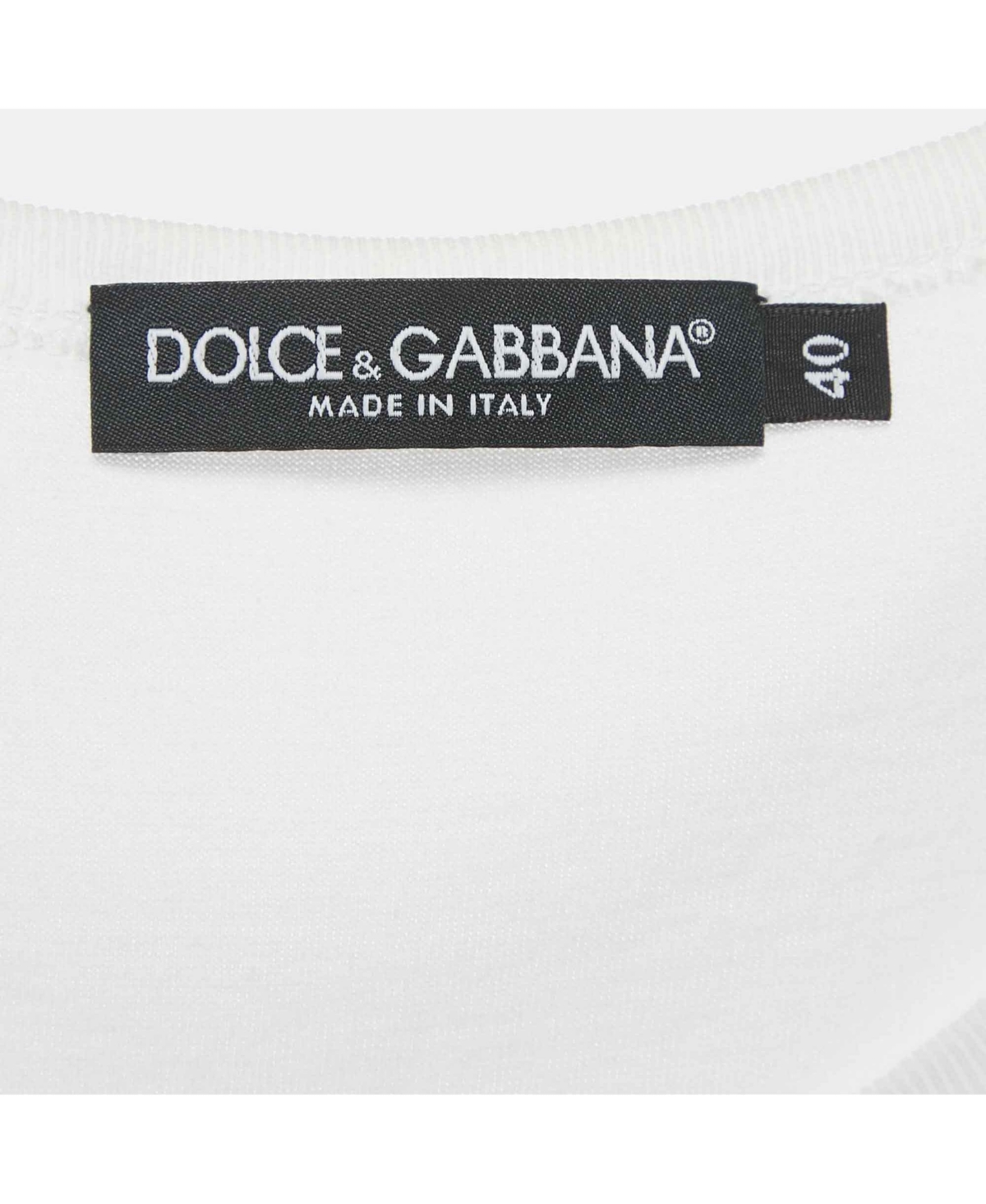 Pre-Owned Dolce & Gabbana Women's White Printed Cotton Vest