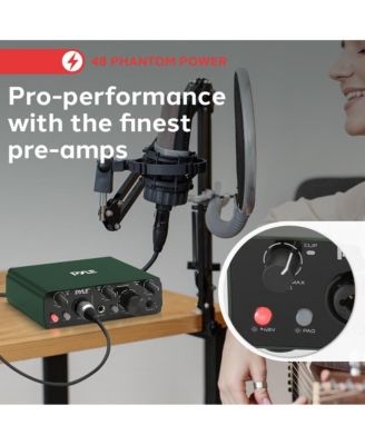 2IN 2OUT USB/ASIO Audio Interface for Recording & Podcasting (PMUX42.5) - Brunswick Green