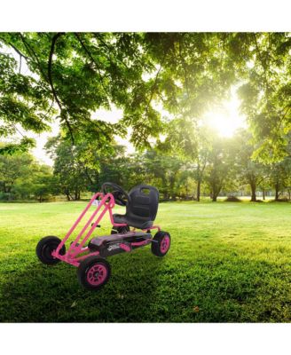 Lightning Ergonomic Pedal Ride On Go Kart Toys for Boys and Girls, Pink