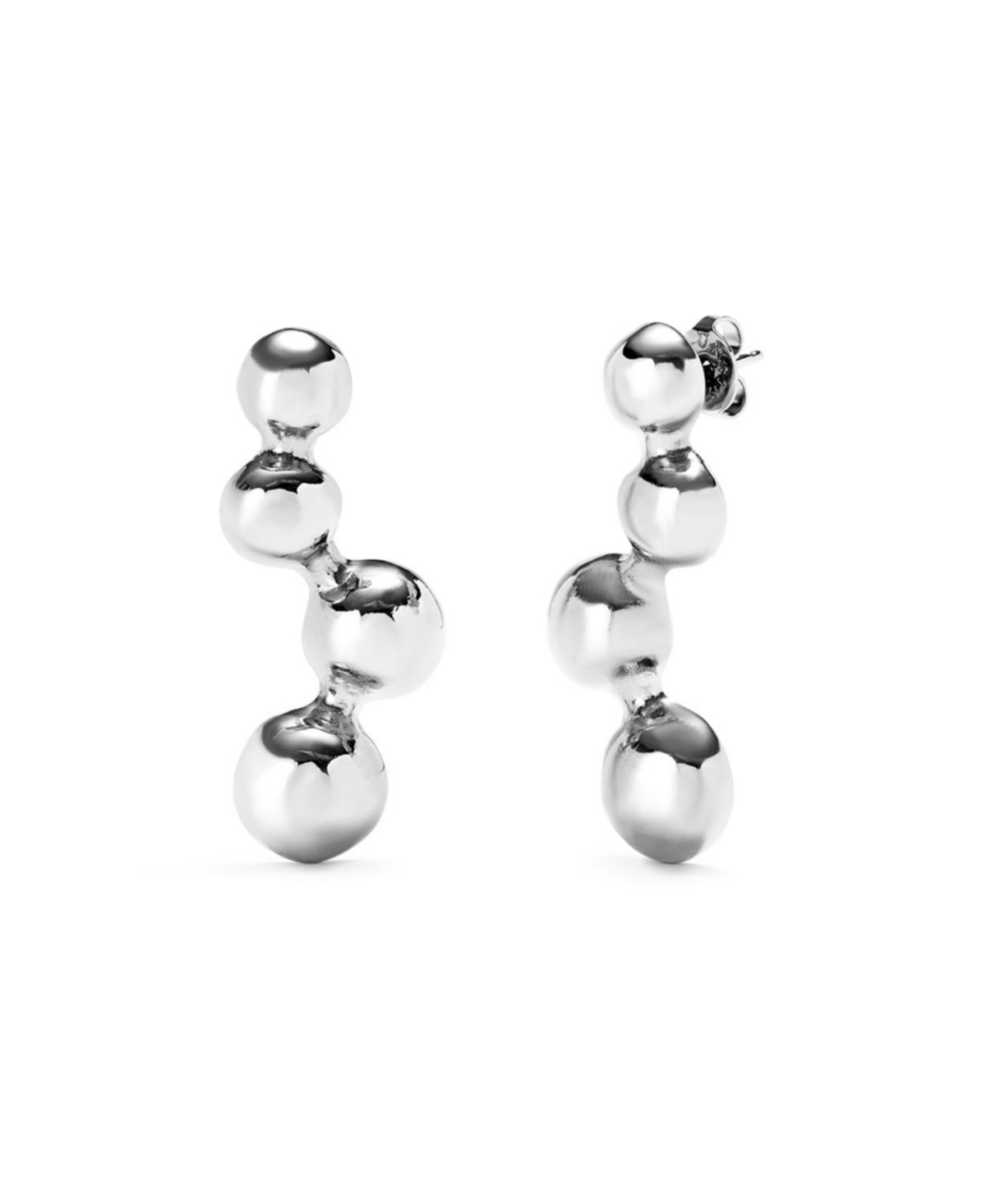 Unode50 High-shine Silver "bubble" Drop Earrings In Metallic