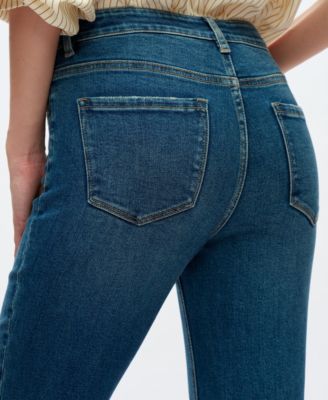 Women's High-Rise Cropped Flare Stretch Denim Jeans