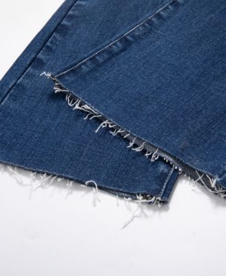 Women's Low-Rise Stretch Raw-Hem Bootcut Jeans