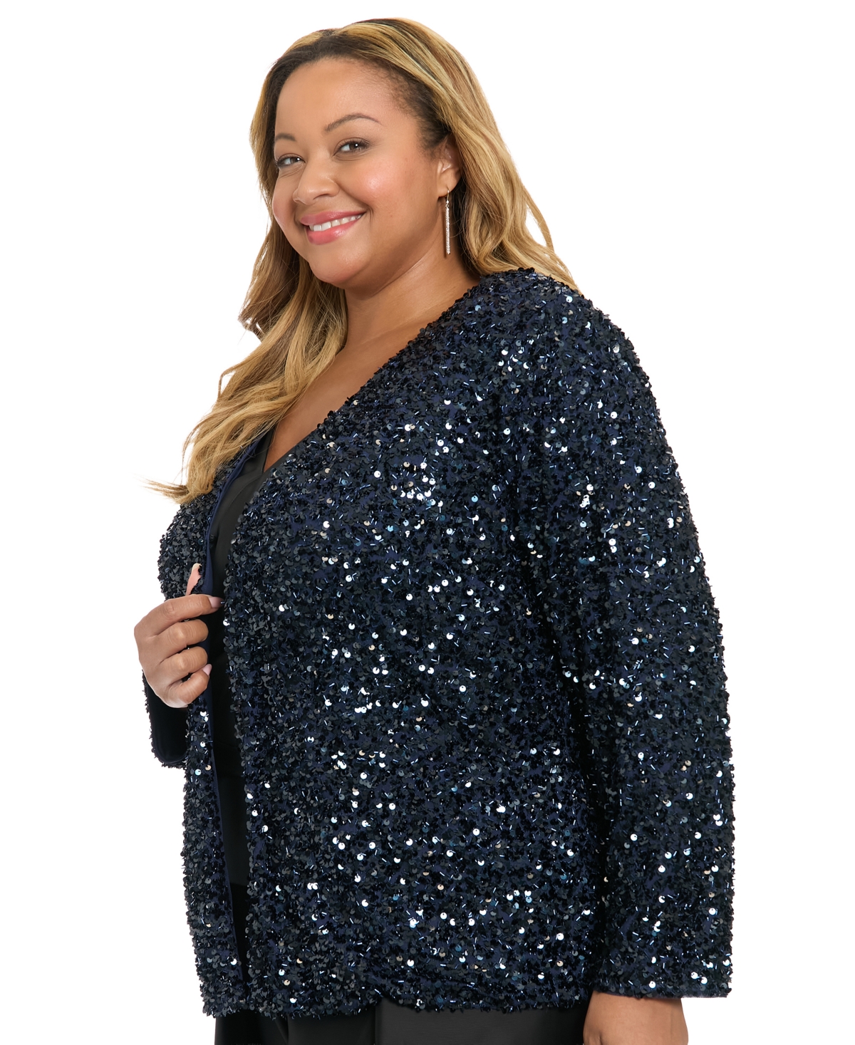 Muse Plus Sequined V-Neck Jacket