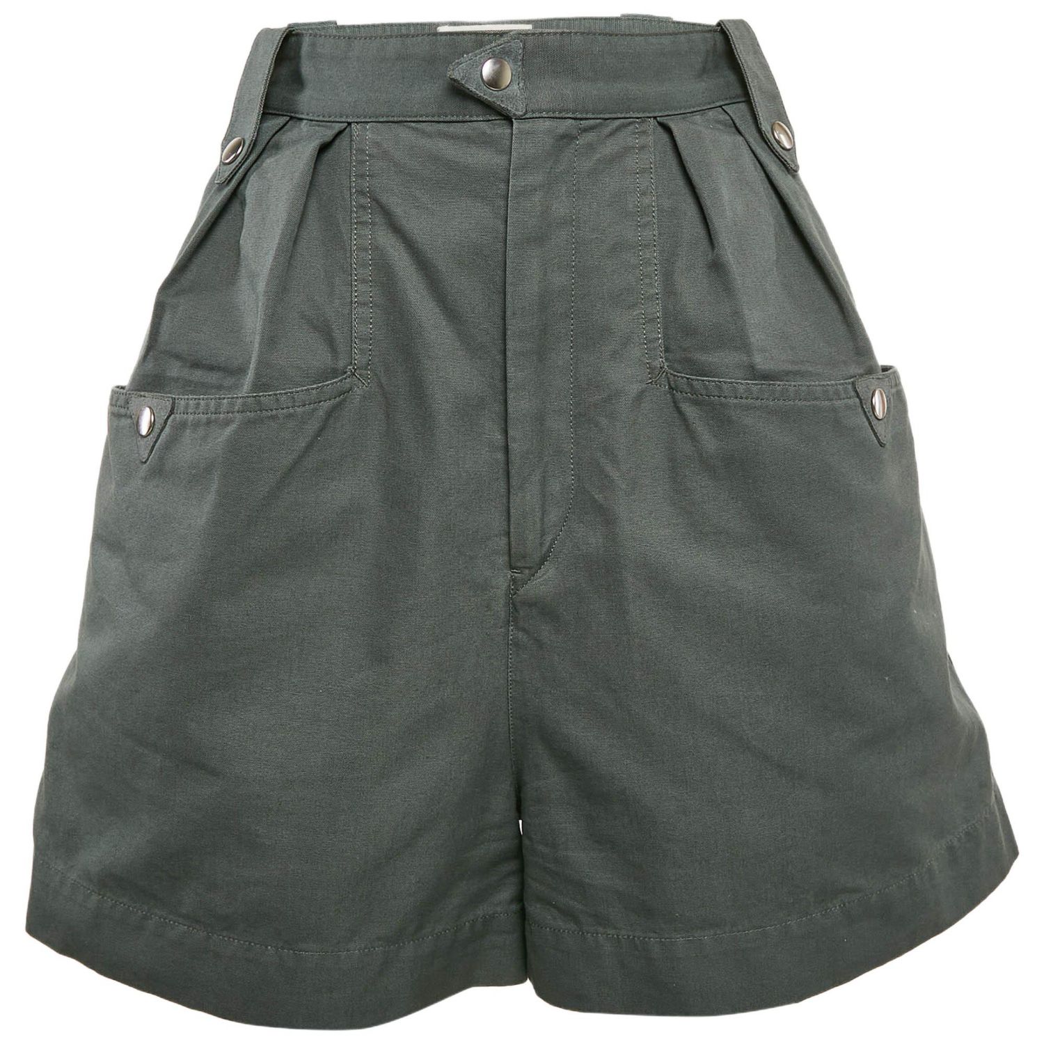 Women's Etoile Green Cotton Shorts
