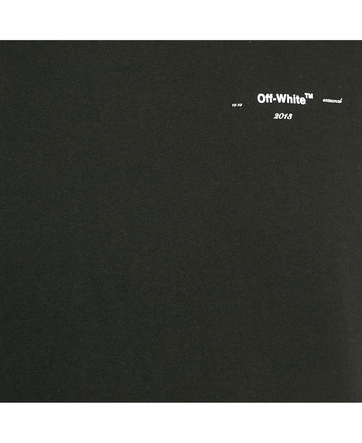 Pre-Owned Off-White Men's Pre-Owned Cotton Logo Applique Detail Crew Neck T-Shirt