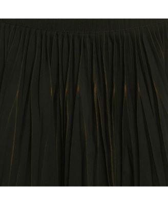 Women's Black Crepe Pleated Mini Skirt