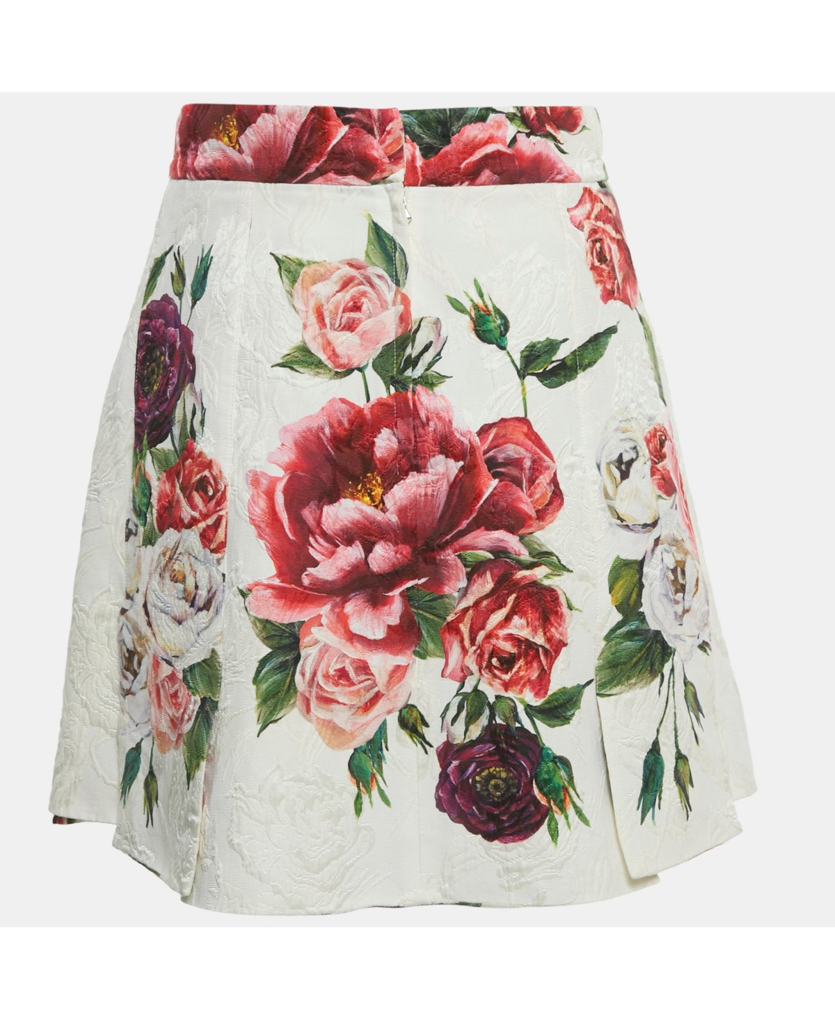 Pre-Owned Dolce & Gabbana Women's Multicolor Floral Print Jacquard Pleated Mini Skirt