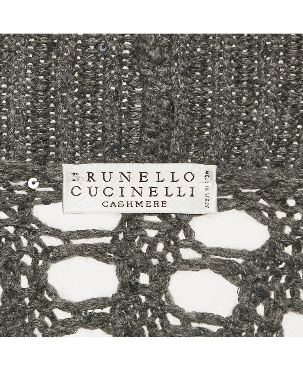 Pre-Owned Brunello Cucinelli Women's Grey Sequin Open Knit Cardigan