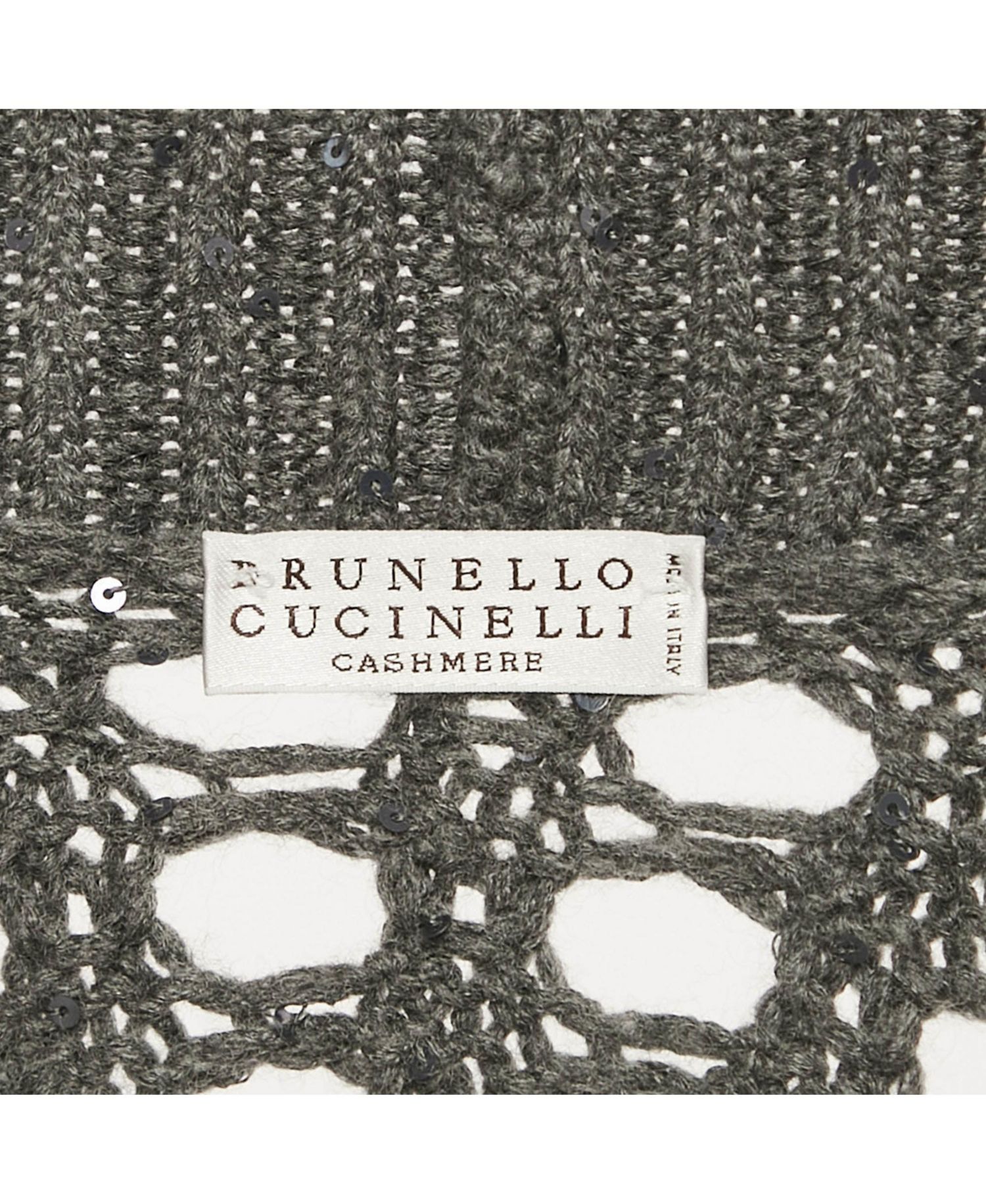Women's Grey Sequin Open Knit Cardigan