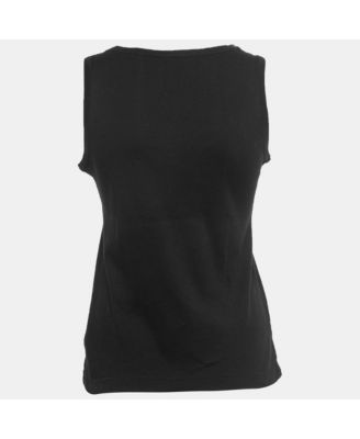 Women's Black And Beige Dice Key Printed Silk Short Sleeve Top