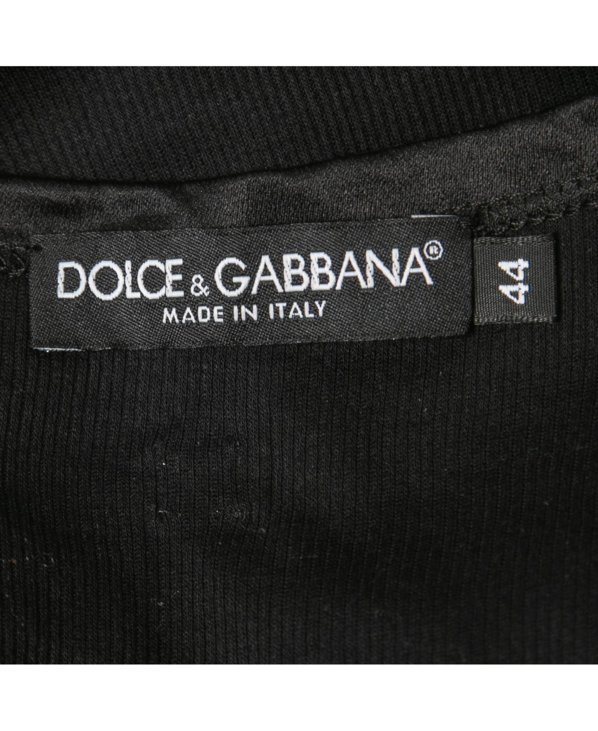 Pre-Owned Dolce & Gabbana Women's Black Cotton Knit & Satin Trim Tank Top