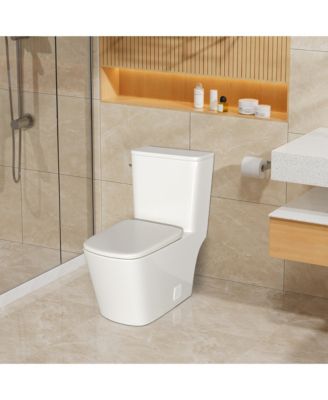 One Piece Modern Elongated Bathroom Fixture,Siphonic Jet,Comfort Chair Height,Soft-Close Seat,Glazed Surface