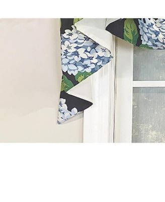 Hydrangea Empire Valance Navy 2-Scoop. 54"W X 25"L For windows up to 48"W
