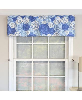 100% Cotton High Quality Rosales Tailored Window Valance with 1.5" Rod Pocket 50" W X 12" L Blue