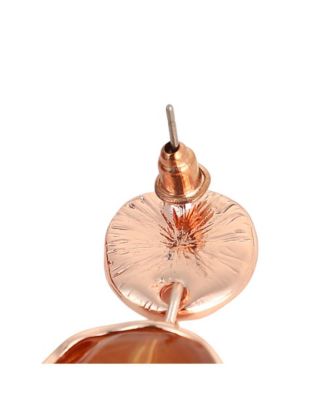 Women's The Hammered-Amber Drop Earrings - Rose Gold