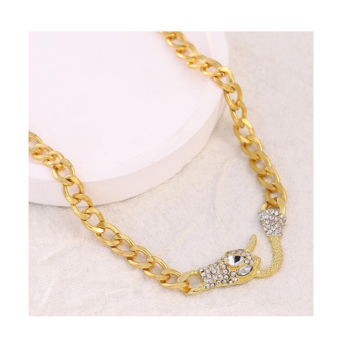 Sohi Women's The Bijou-Snakehead Chain Necklace - California Gold