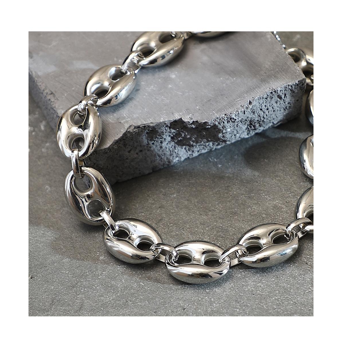 Women's The Chunky Coffee-Bean Chain Necklace - Chrome Silver
