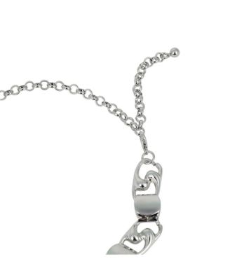 Women's The SwirlBlock-Link Chain Necklace - Metallic Silver