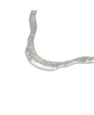 Women's The Hammered-Horn Collar Necklace - Chrome Silver