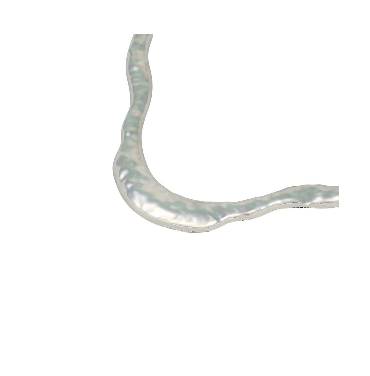 Women's The Hammered-Horn Collar Necklace - Chrome Silver