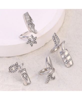 Women's The Botanic Nail Rings - Metallic Silver (Set Of 4)