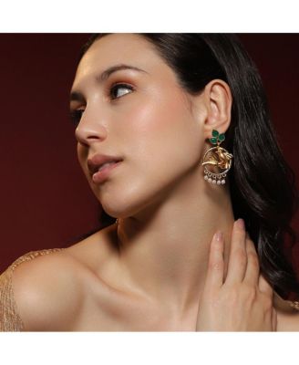 Women's The Halo-Bird Drop Earrings - Antique Gold