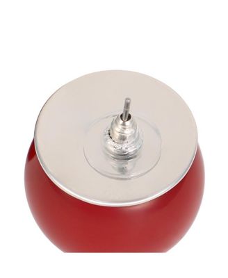 Women's The Chunky-Jacqueline Stud Earrings - Cherry Red & Metallic Silver