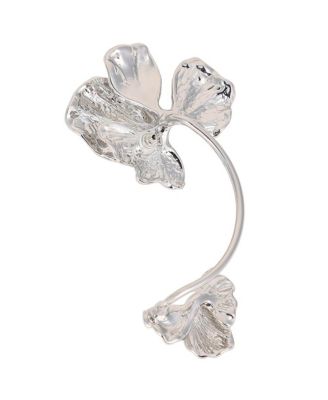 Women's The Withering-Petal Cuff Earrings - Metallic Silver