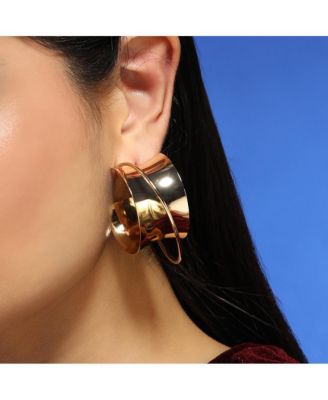 Women's The Chunky-Orbiter Half-Hoop Earrings - California Gold