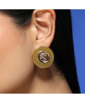 Women's The Enamel-Coin Stud Earrings - California Gold