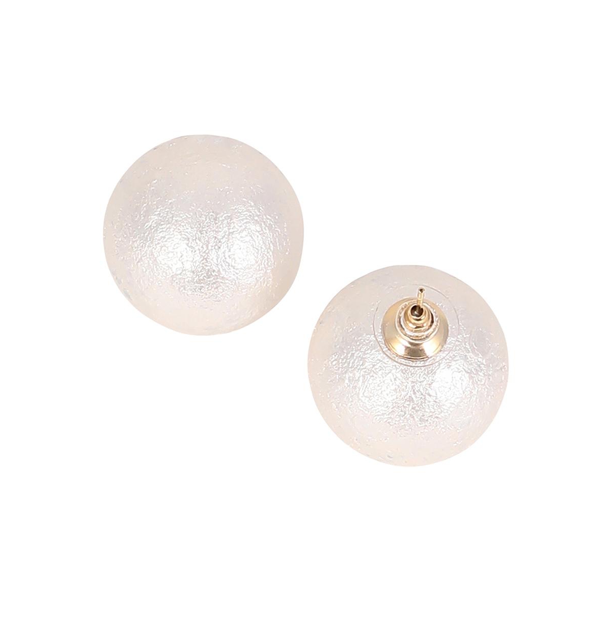 Women's The Celestrial-Orb Stud Earrings - Ivory White & California Gold