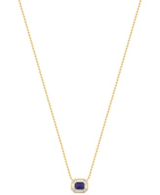 Diamond (1/3 ct. t.w.) & Sapphire (1-1/20 ct. t.w.) Pendant Necklace in 14k Yellow Gold