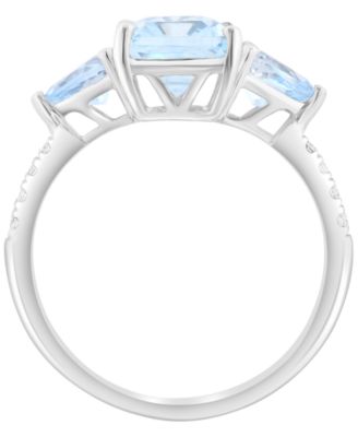 Diamond (1/10 ct. t.w.) & Aquamarine (2-5/8 ct. t.w.) Ring in 14k White Gold