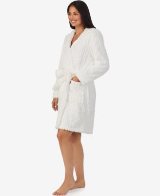 Cuddl Dud Women's Short Long-Sleeve Hooded Wrap Robe