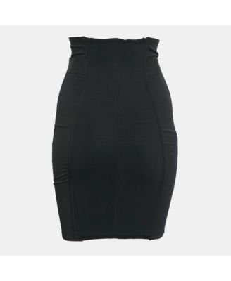 Women's Black Embellished Mini Bodycon Skirt