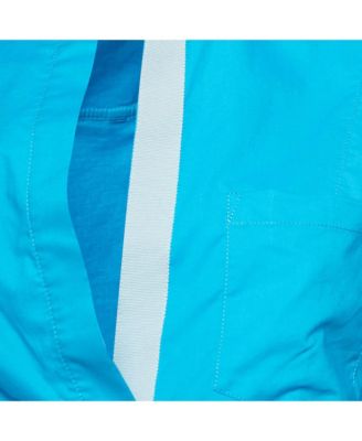 Women's Blue Cotton La Chemise Asymmetric Crop Top