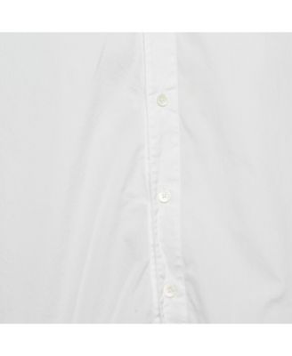Men's White Cotton Collarless Shirt
