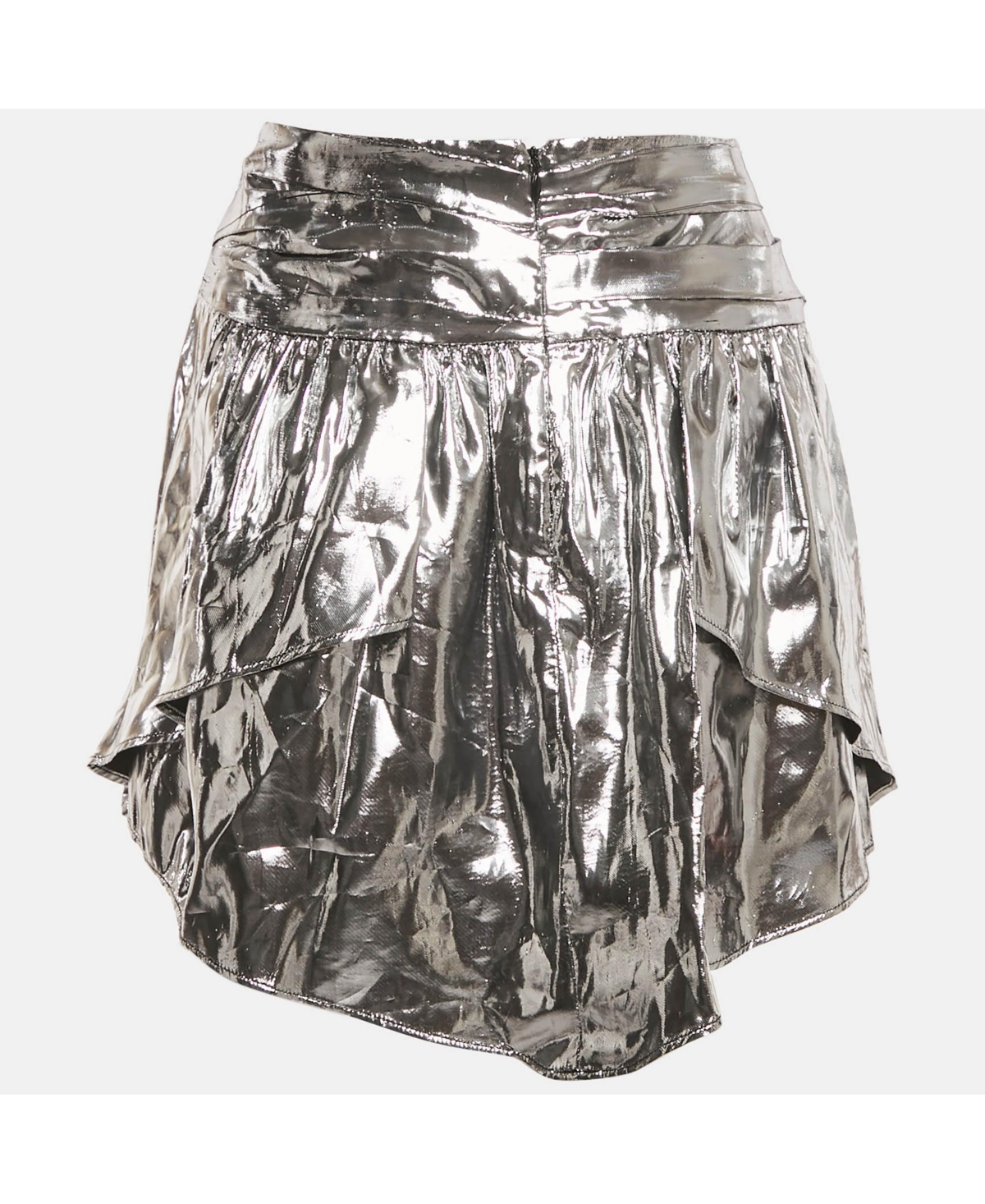 Pre-Owned Isabel Marant Women's Metallic Lamé Gathered Mini Skirt