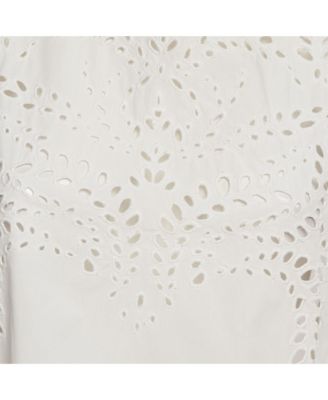 Women's eacutetoile White Broderie Anglaise Cotton Ruffled Blouse