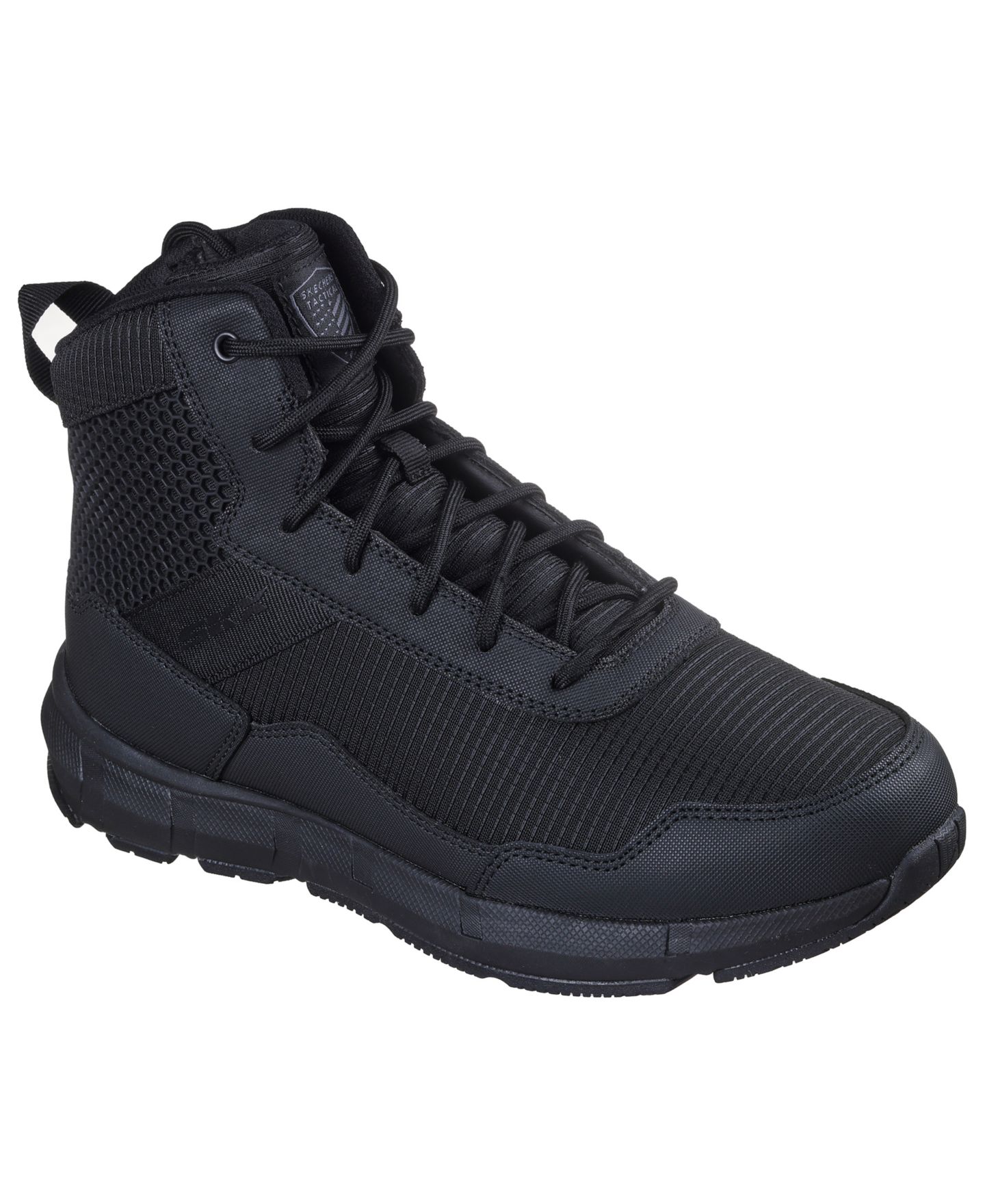 Мужские ботинки Skechers Terra Draft Tactical Zip Mesh Work Boots, цвет: Чёрный — фото 1