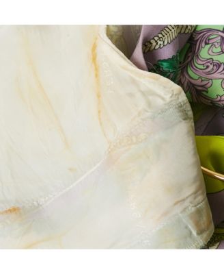 Women's Green Barocco Crepe Metallic Ring Detail Shorts