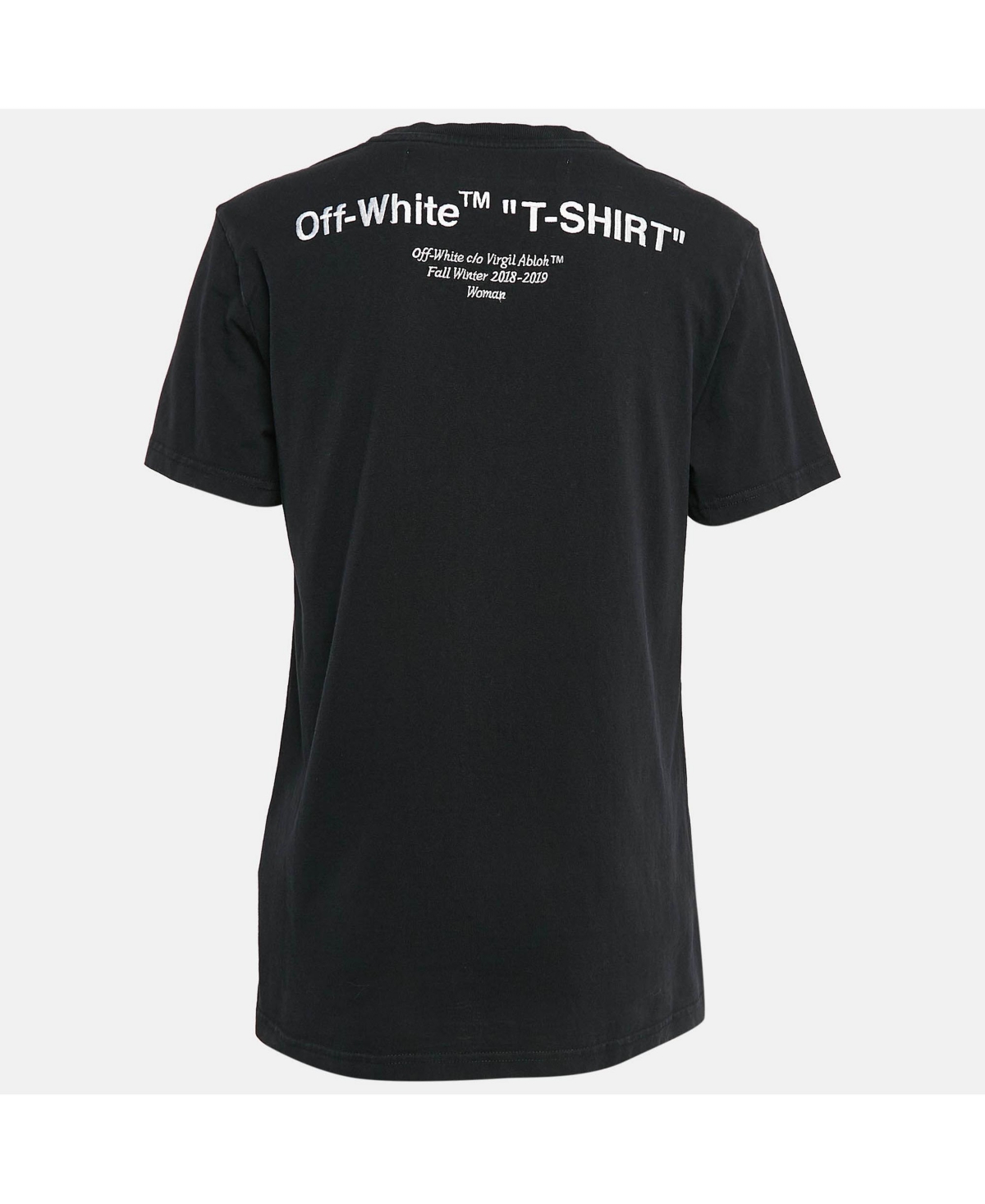 Pre-Owned Off-White Women's Pre-Owned Logo Embroidered Jersey Crew Neck T-Shirt